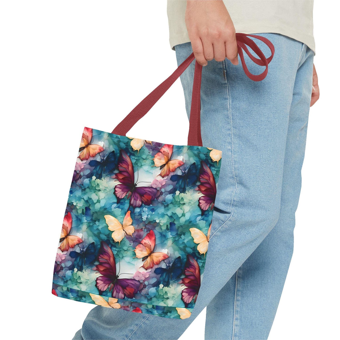 Butterflies Tote Bag | Autumn Leaves Canvas Tote | Stylish Reusable Shopping Bag.