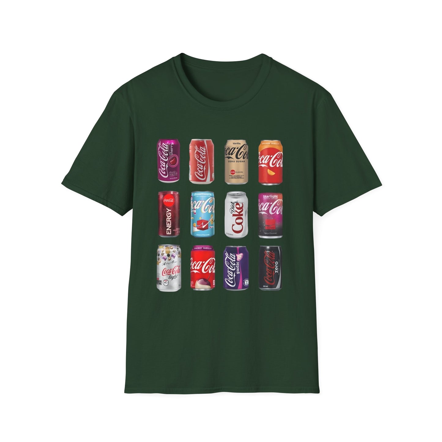Coke Collage Unisex Softstyle T-Shirt | Retro Coke Art Tee | Soft Cotton Graphic Shirt | Trendy Vintage Design