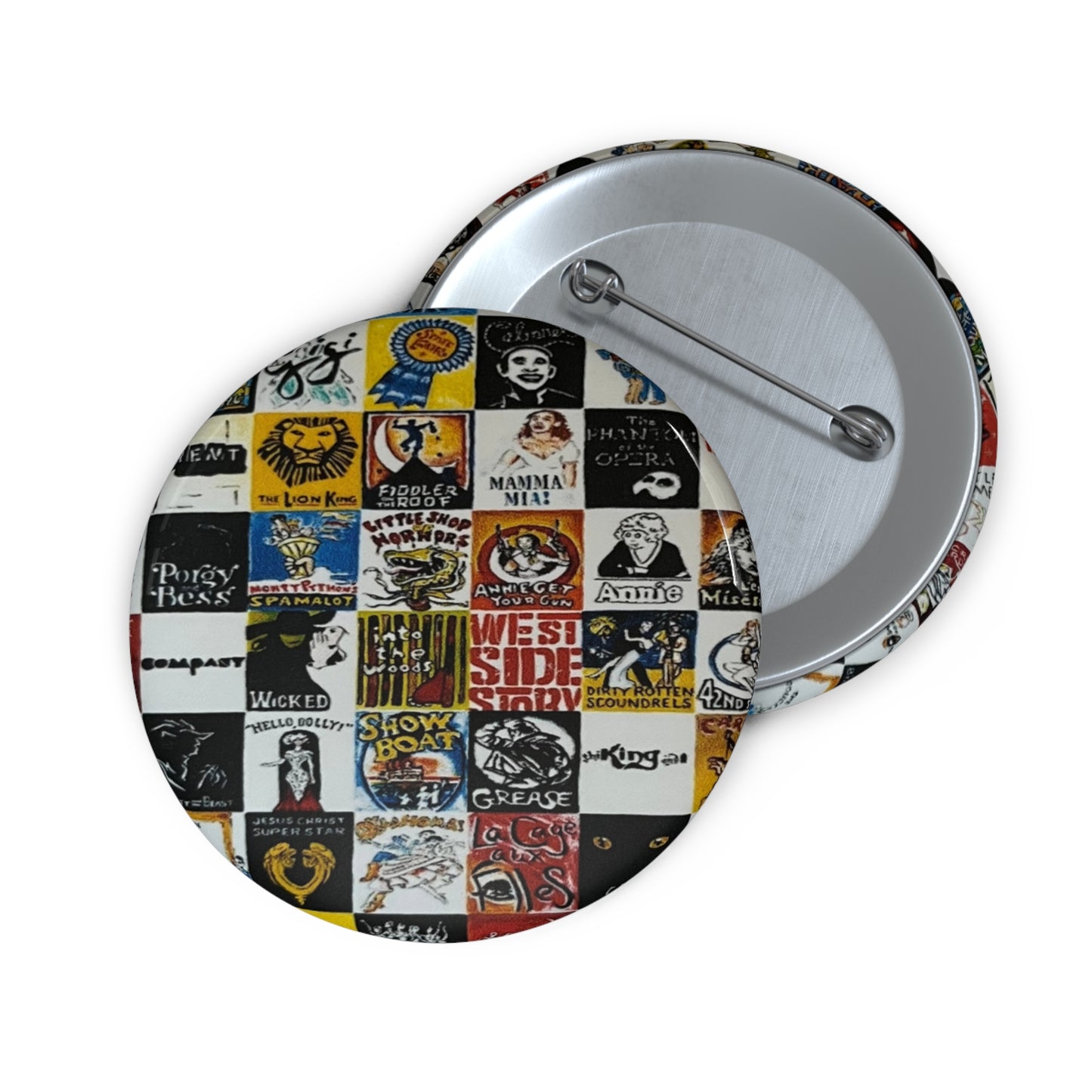 Broadway Musical Theater Pin Button. Makes a great gift for the Broadway Enthisuast.