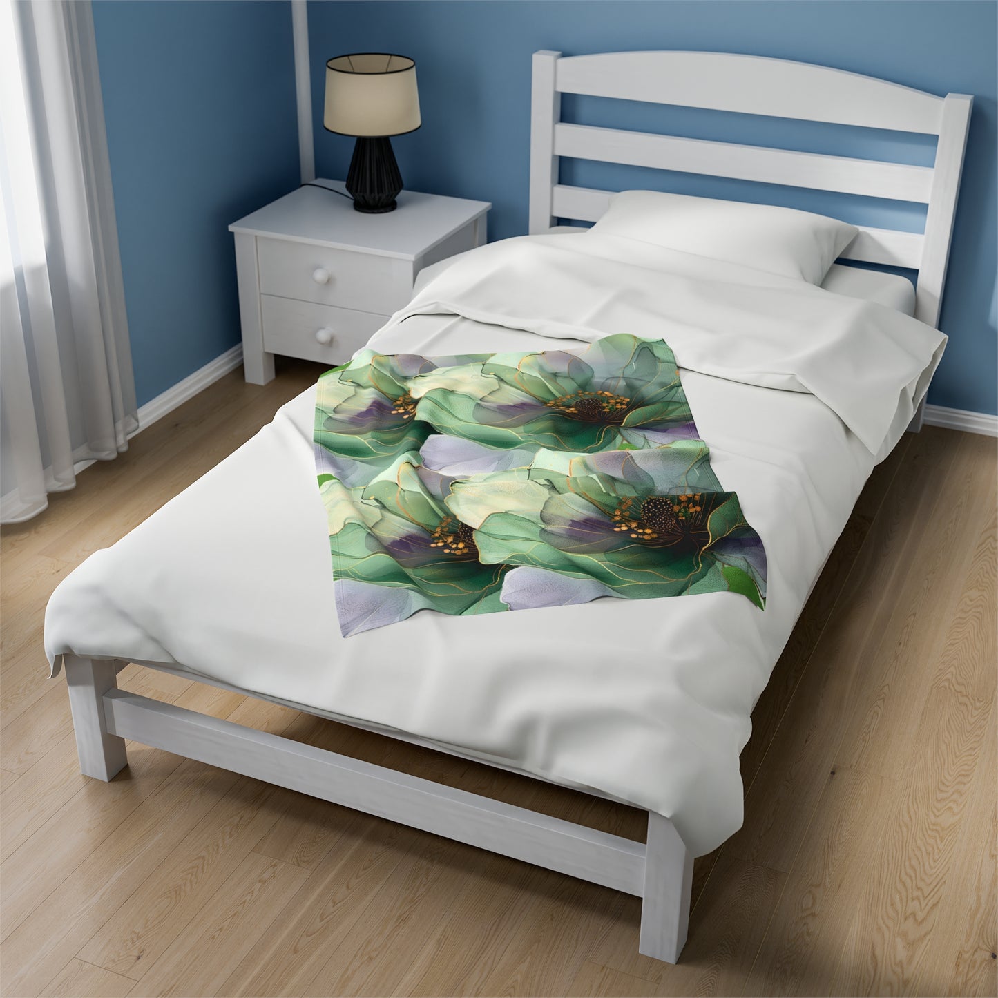 Boho Floral Plush Blanket - Gift for Her/Him, Home Decor Throw, Cozy Floral Bedding, Soft Warm Blankets, Unique Present Idea.