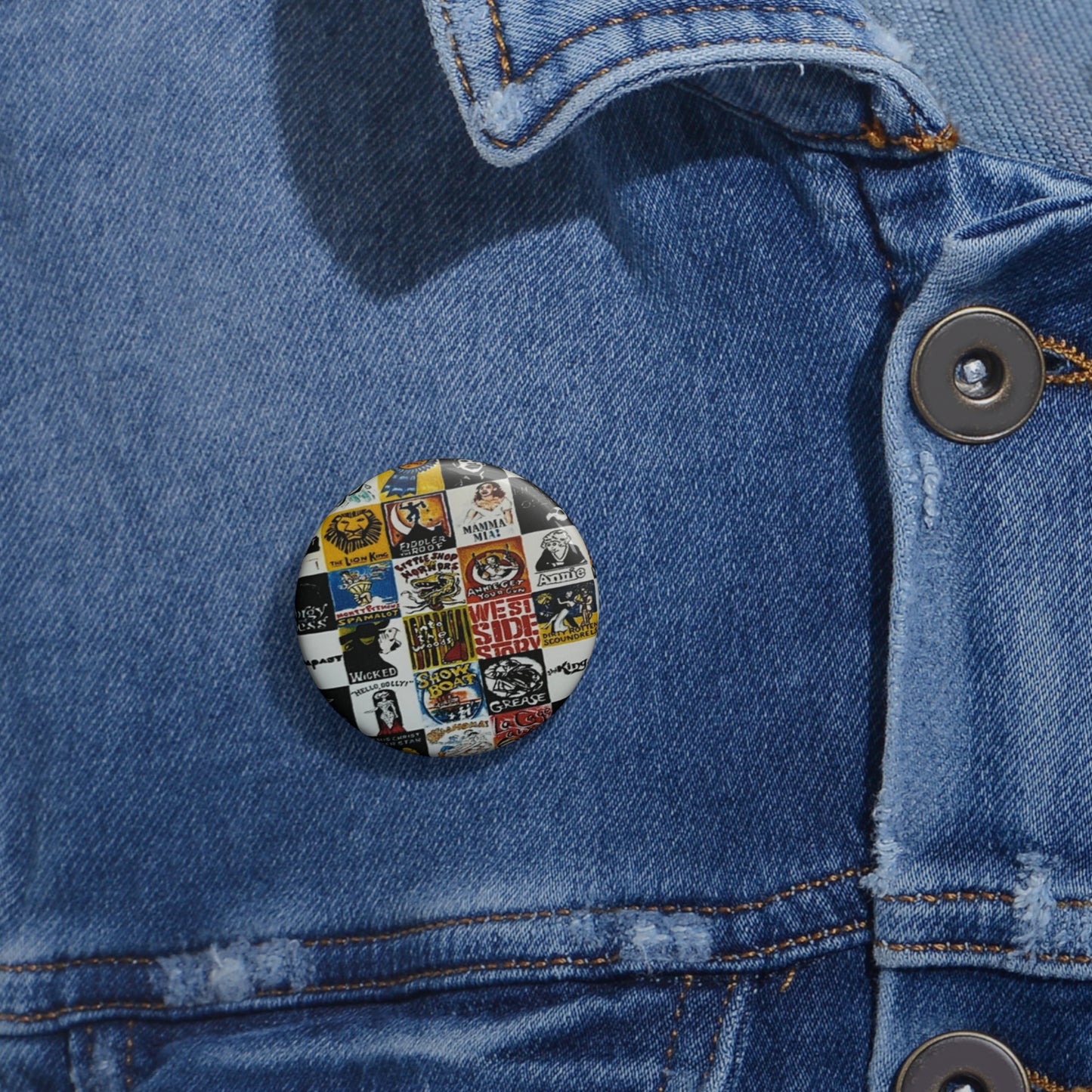 Broadway Musical Theater Pin Button. Makes a great gift for the Broadway Enthisuast.