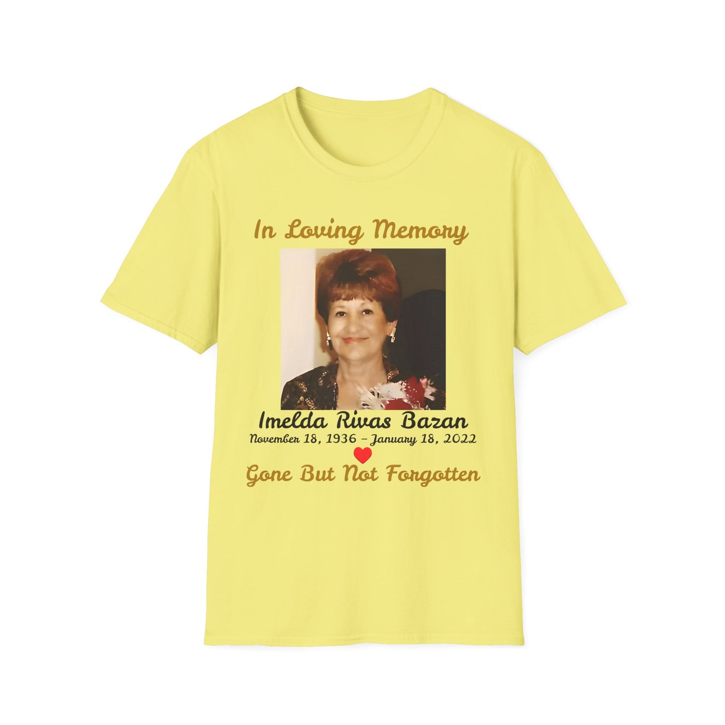 Memorial Personalized T-Shirt. In Loving Memory Shirt. Unique and Thoughtful Gift. Gift for Her. Gift for Him.