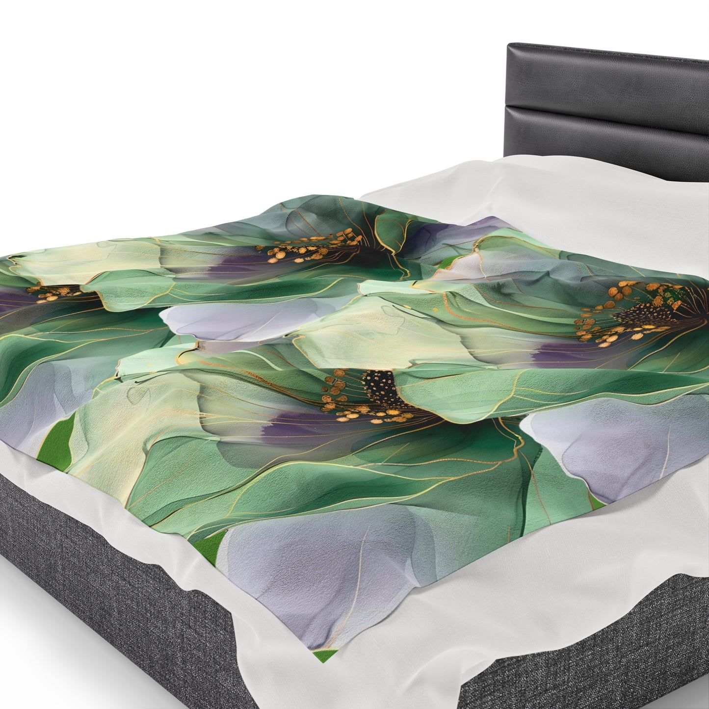 Boho Floral Plush Blanket - Gift for Her/Him, Home Decor Throw, Cozy Floral Bedding, Soft Warm Blankets, Unique Present Idea.