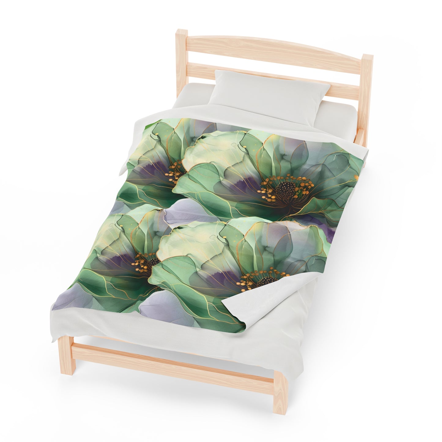 Boho Floral Plush Blanket - Gift for Her/Him, Home Decor Throw, Cozy Floral Bedding, Soft Warm Blankets, Unique Present Idea.