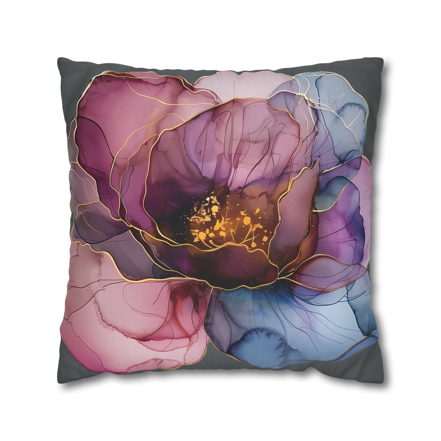 Boho Floral Square Pillowcase, Gift for Her, Home Decor, Throw Pillow Cover, Bedroom Decor, Bohemian Pillow Sham