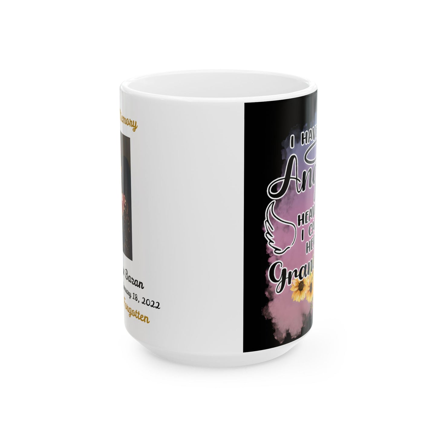 Personalized Grandma Memorial Ceramic Mug With Photo and Poem, (11oz, 15oz). Gift for her. Gift for Him.