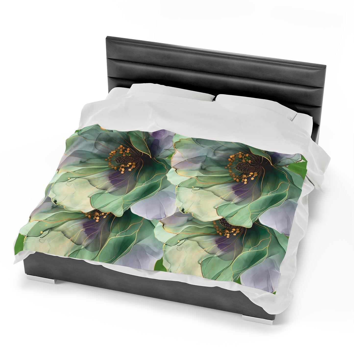Boho Floral Plush Blanket - Gift for Her/Him, Home Decor Throw, Cozy Floral Bedding, Soft Warm Blankets, Unique Present Idea.