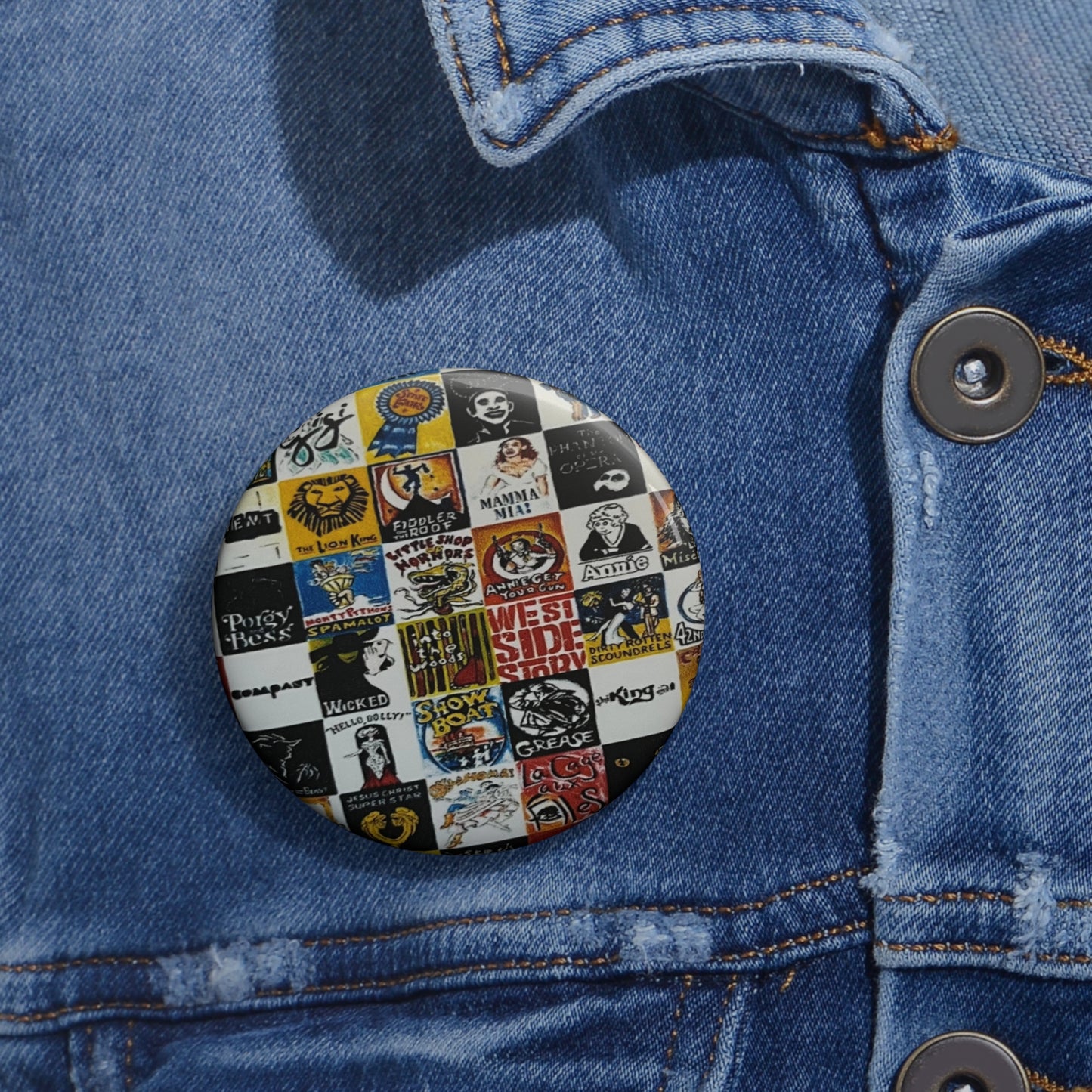 Broadway Musical Theater Pin Button. Makes a great gift for the Broadway Enthisuast.