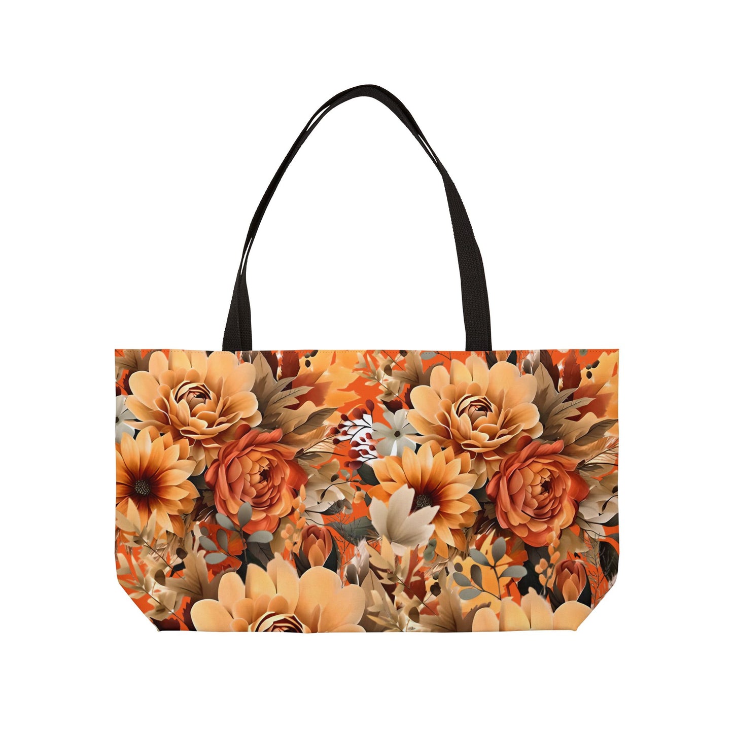Autumn Flowers Tote Bag, Botanical Weekend Bag, Large Carryall Purse, Canvas Beach Bag, Boho Shopping Tote. Gift for her.