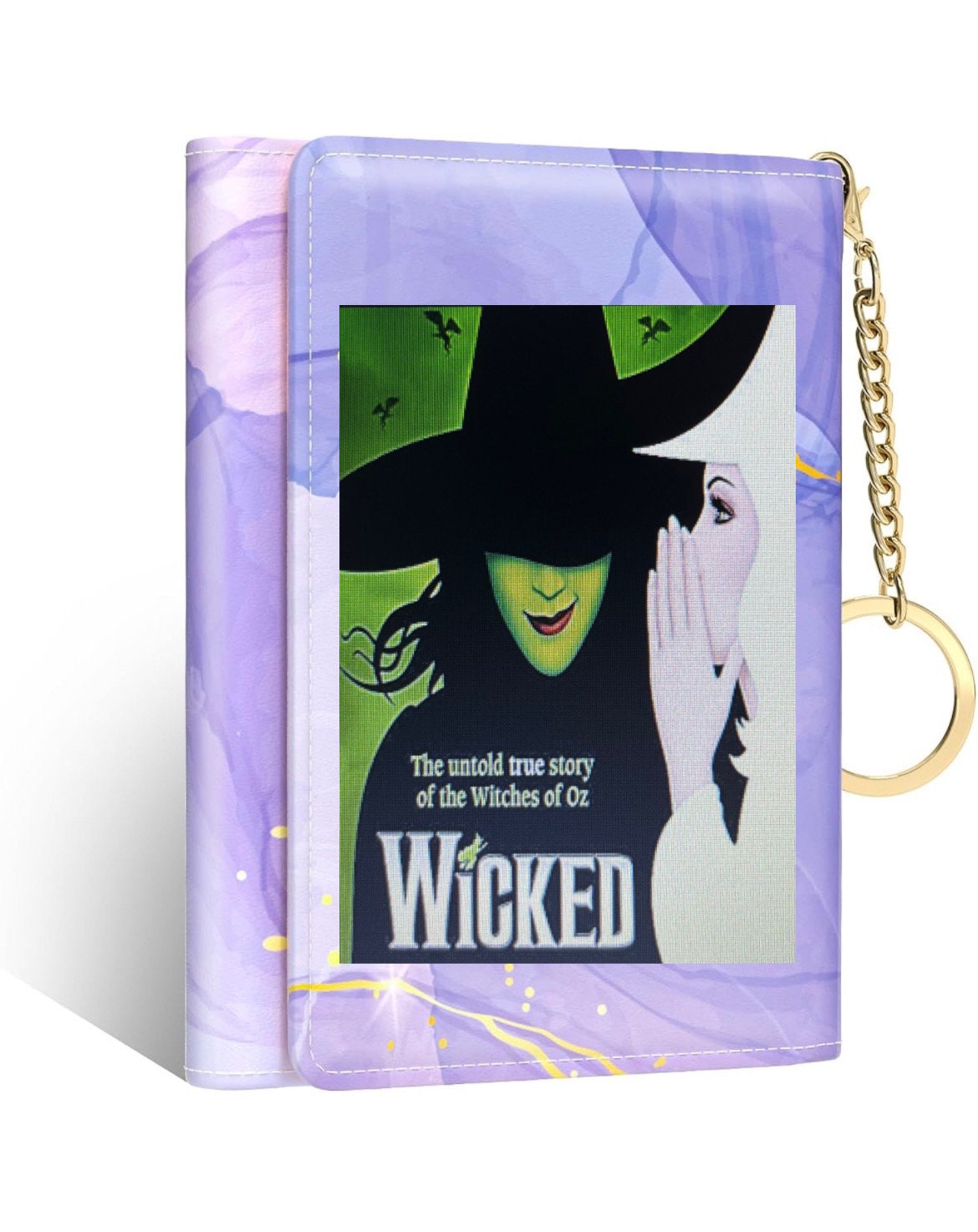 Wicked Wallet, Small Credit Card Wallet for Women, Slim RFID Card Holder Wallet with 7 Card Slots & ID Window (Purple Marble.)