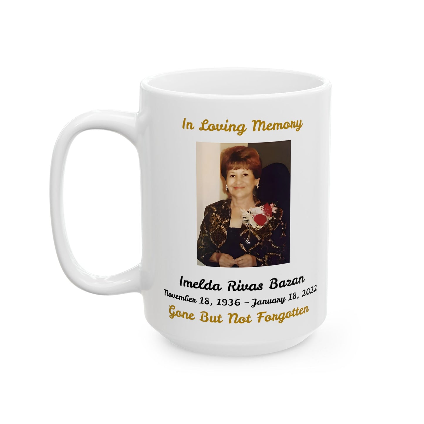 Personalized Grandma Memorial Ceramic Mug With Photo and Poem, (11oz, 15oz). Gift for her. Gift for Him.