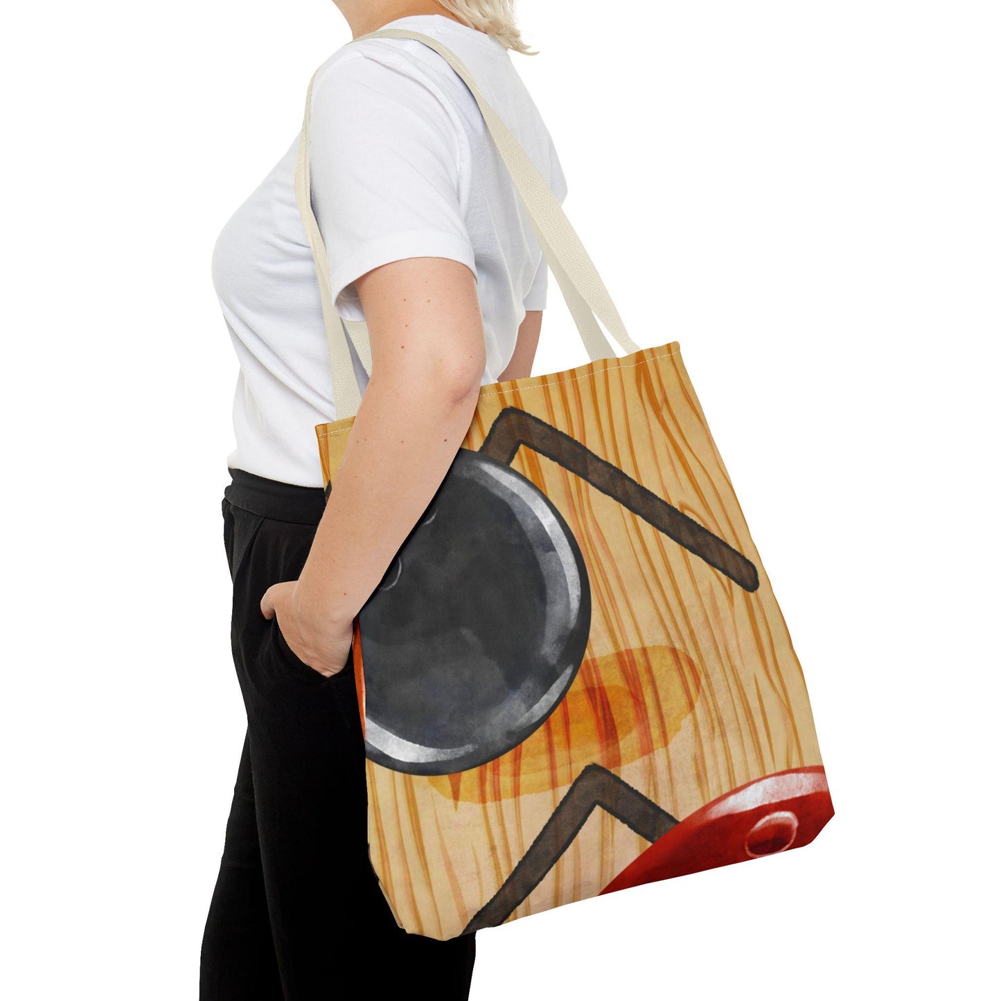 Bowling Tote Bag | Soccer Leaves Canvas Tote | Stylish Reusable Shopping Bag.
