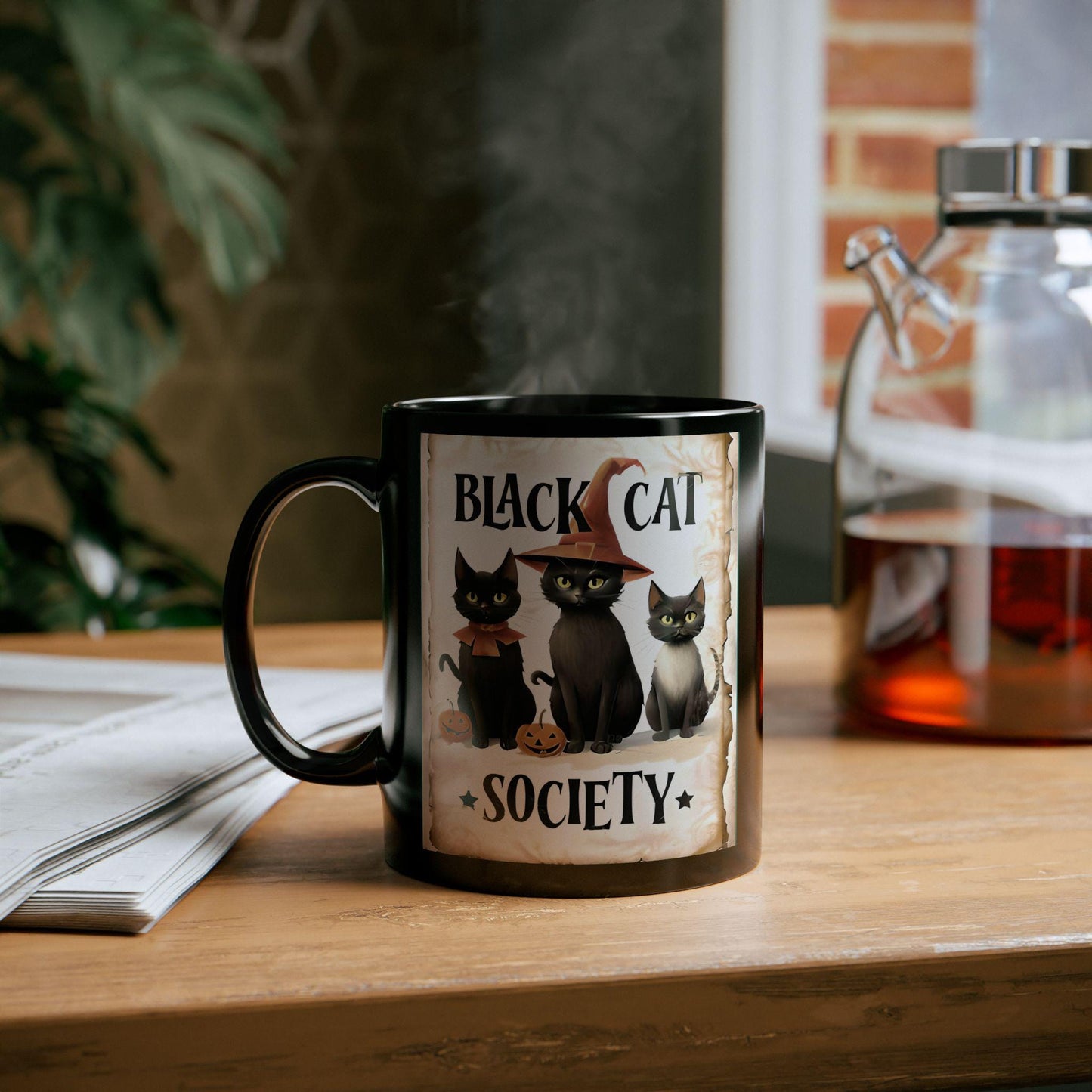 Black Cat Society Halloween Mug, Halloween Lover Gift, Halloween Gift, Teacher Gift, Halloween Decor.