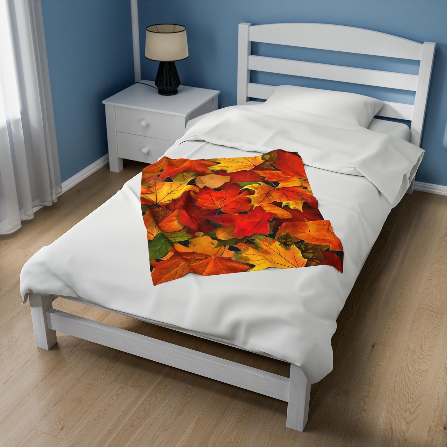 Autumn Leaves Plush Blanket - Gift for Her/Him, Home Decor Throw, Cozy Autumn Leaves Bedding, Soft Warm Blankets, Unique Present Idea.