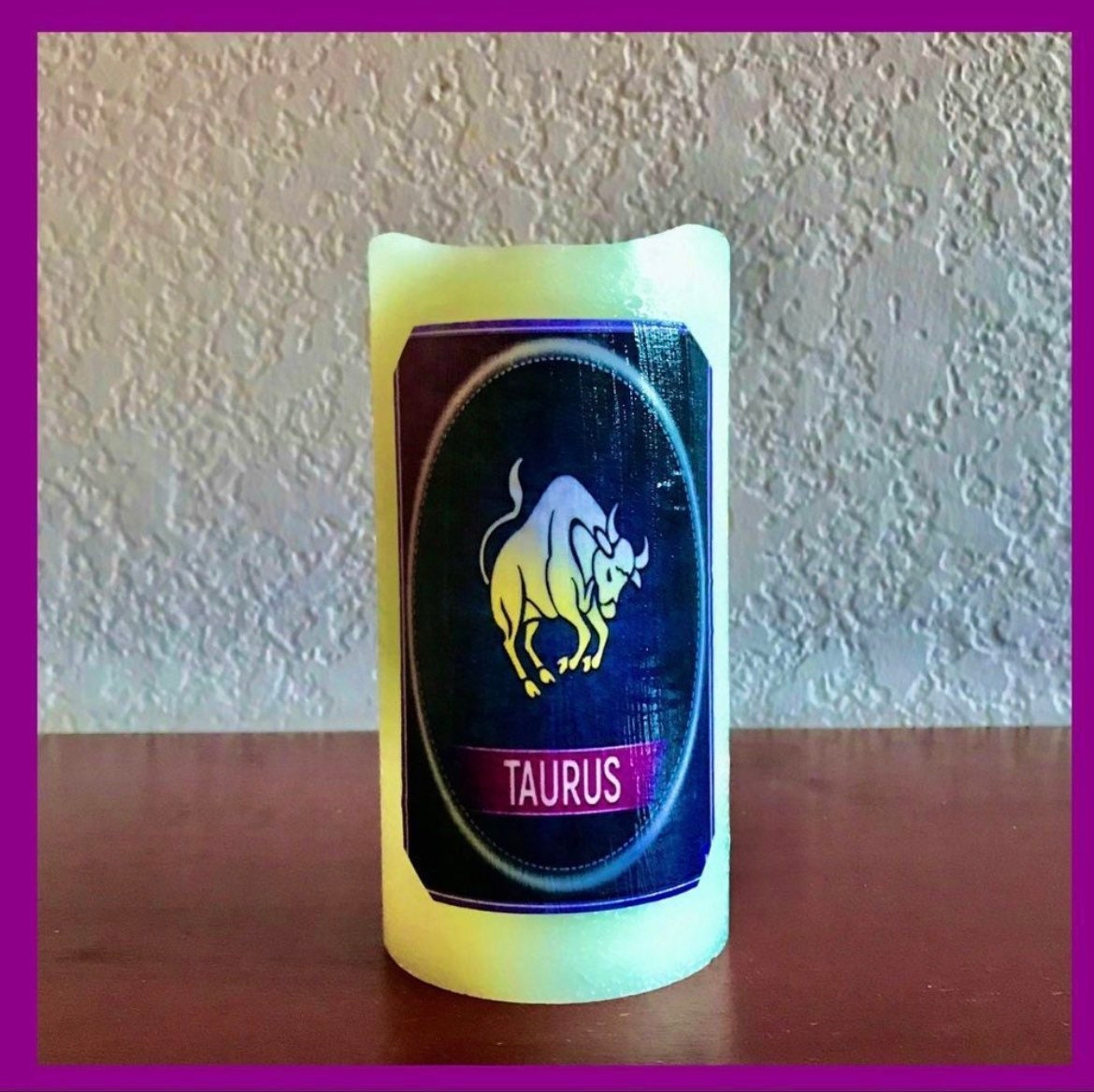 Taurus Zodiac Flameless Candle. Gift for yourself, family and friends. Birthday, Zodiac, Horoscope, Astrology Fan will love your gift!