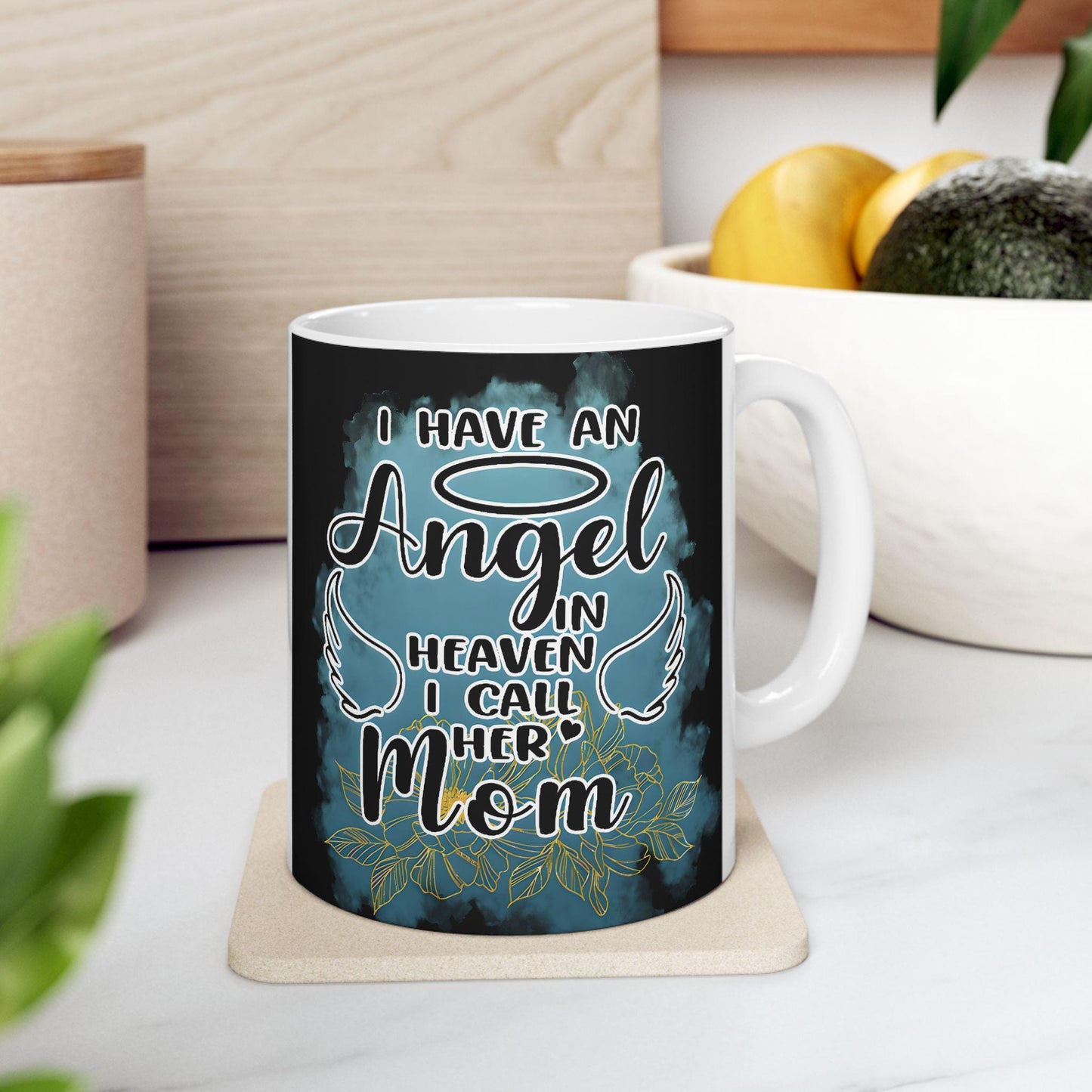 Personalized Mom Memorial Ceramic Mug With Photo and Poem, (11oz, 15oz). Gift for her. Gift for Him.