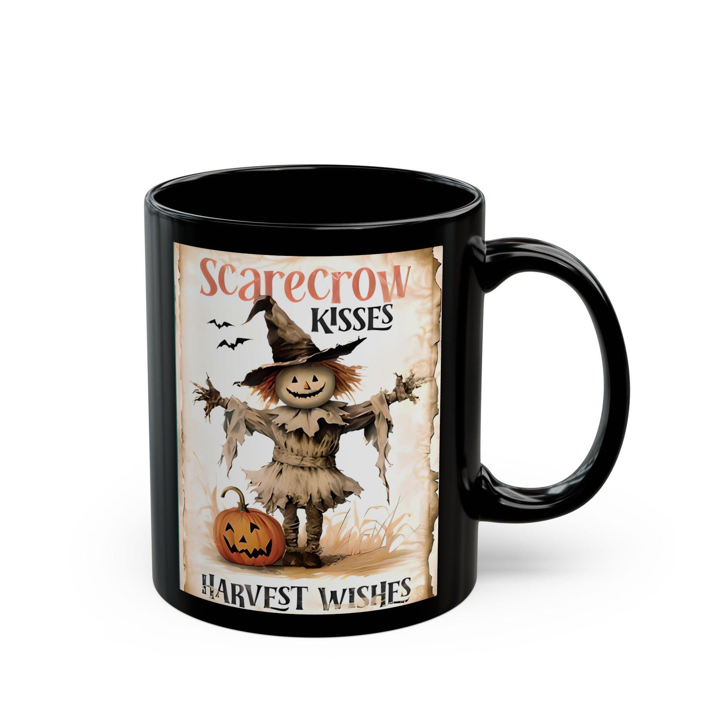 Scarecrow Kisses Harvest Wishes Halloween Mug, Halloween Lover Gift, Halloween Gift, Teacher Gift, Halloween Decor.