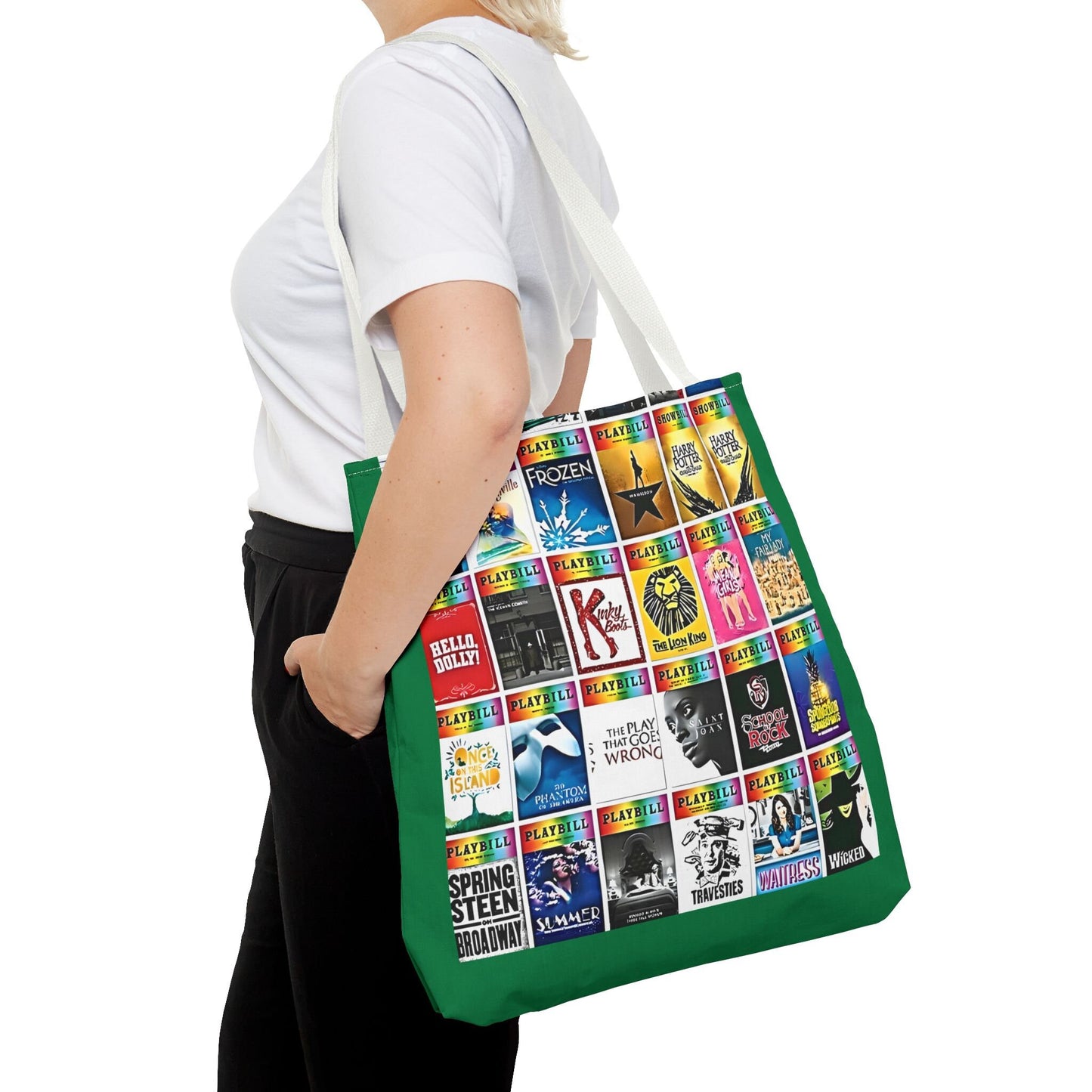 Broadway Musical Theater Collage Tote Bag - Perfect Gift for Broadway Enthusiasts, Theater Fans, and Musical Lovers - Ideal for Showgoers.