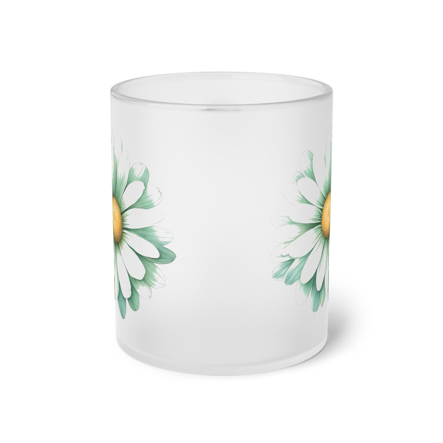Floral Frosted Glass Mug, Gift for him, Gift for her - Perfect for Tea & Coffee Lovers, Elegant Drinkware, Unique Kitchen Decor, Wedding
