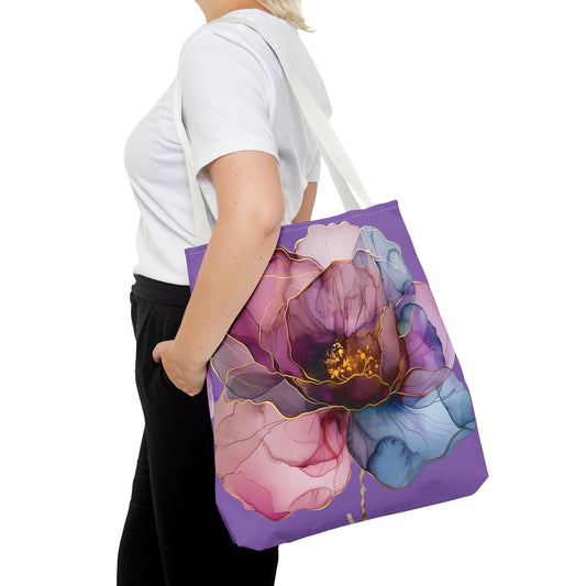 Boho Floral, Watercolor Tote, Shopping Bag. Gift for Her. Unique, Trendy, Artistic, Colorful, Birthday Present.