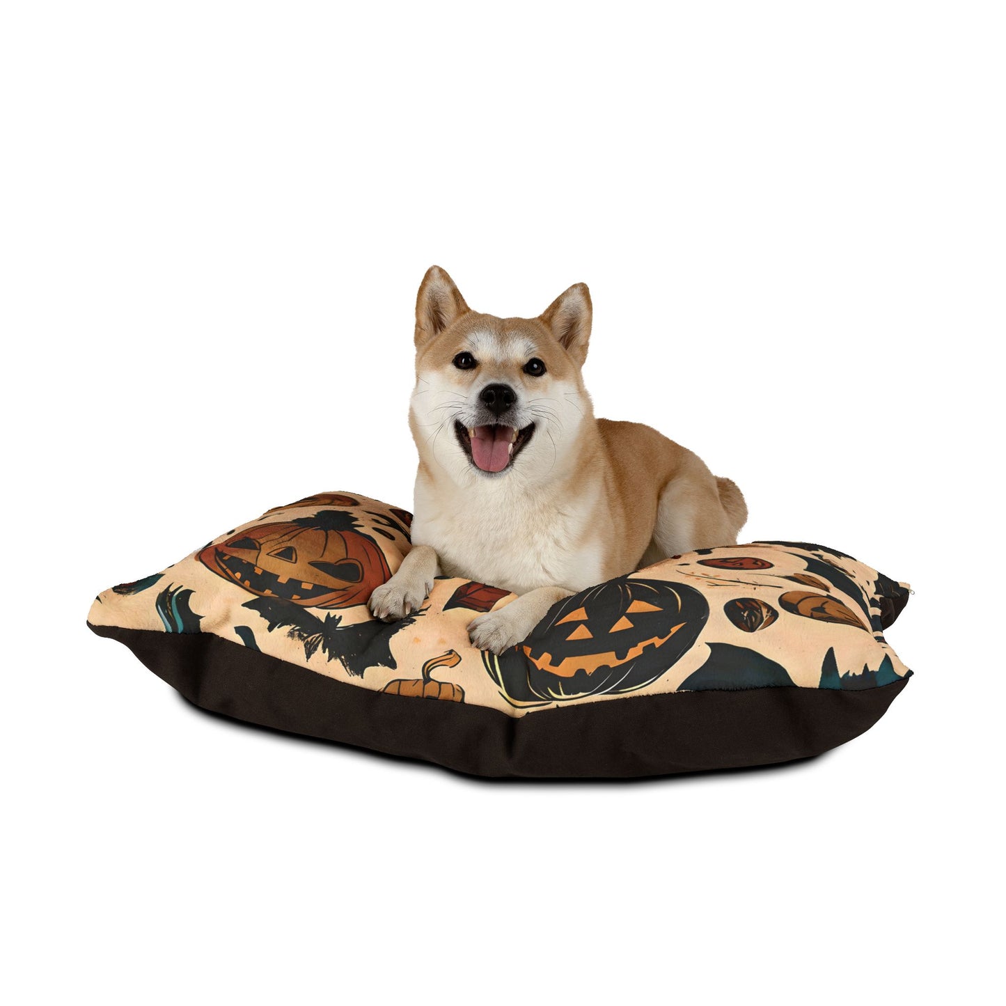 Pet Bed - Halloween Design - Perfect Gift. This pet bed is ideal for indoor use and can be a great gift for pets during the Halloween season.