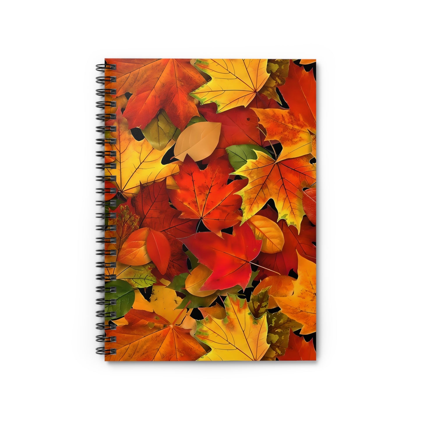 Autumn Leaves Spiral Notebook - Ruled Line. Gift for Her/Him.