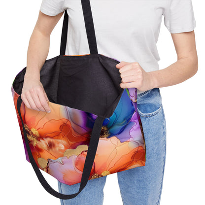 Floral Tote Bag, Botanical Weekend Bag, Large Carryall Purse, Canvas Beach Bag, Boho Shopping Tote. Gift for her.