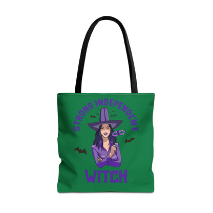 Strong Independent Witch Tote Bag - Perfect Halloween Gift for Enthusiasts - Ideal for Spooky Season, Witchcraft Fans, and Halloween Lovers.