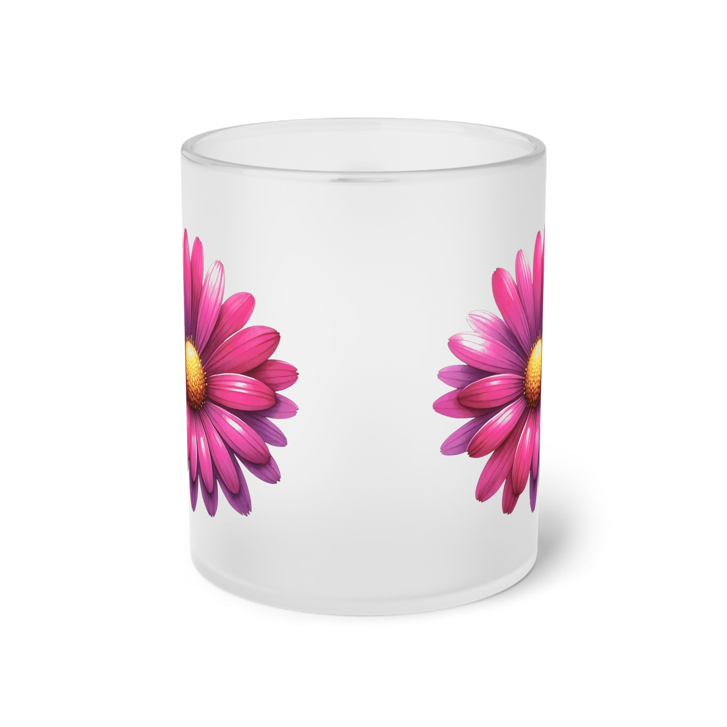 Floral Frosted Glass Mug, Gift for him, Gift for her - Perfect for Tea & Coffee Lovers, Elegant Drinkware, Unique Kitchen Decor, Wedding