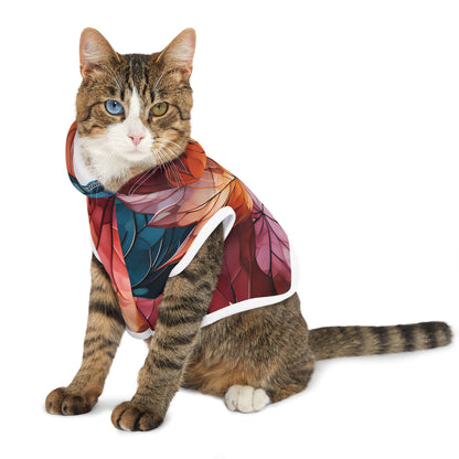 Autumn Leaves Pet Hoodie.  Ideal for pet lovers celebrating Halloween or Thanksgiving.