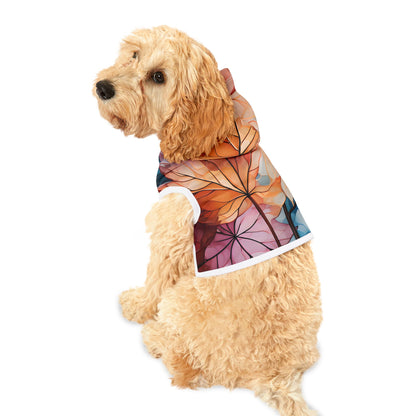 Autumn Leaves Pet Hoodie.  Ideal for pet lovers celebrating Halloween or Thanksgiving.