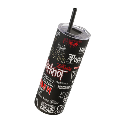 Heavy Metal Collage Skinny Matte Tumbler, 20oz - Great Gift for Heavy Metal Enthusiast, Maars Maker Cup, Heavy Metal Gift, Music Lover