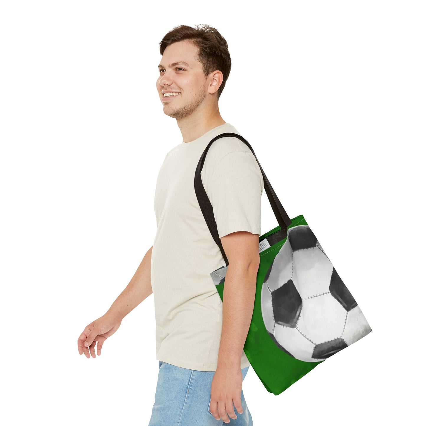 Soccer Tote Bag | Soccer Leaves Canvas Tote | Stylish Reusable Shopping Bag.