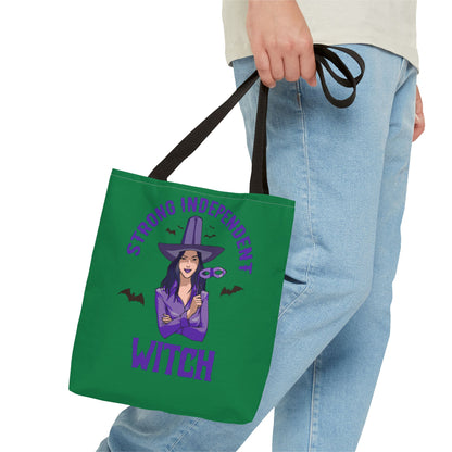 Strong Independent Witch Tote Bag - Perfect Halloween Gift for Enthusiasts - Ideal for Spooky Season, Witchcraft Fans, and Halloween Lovers.