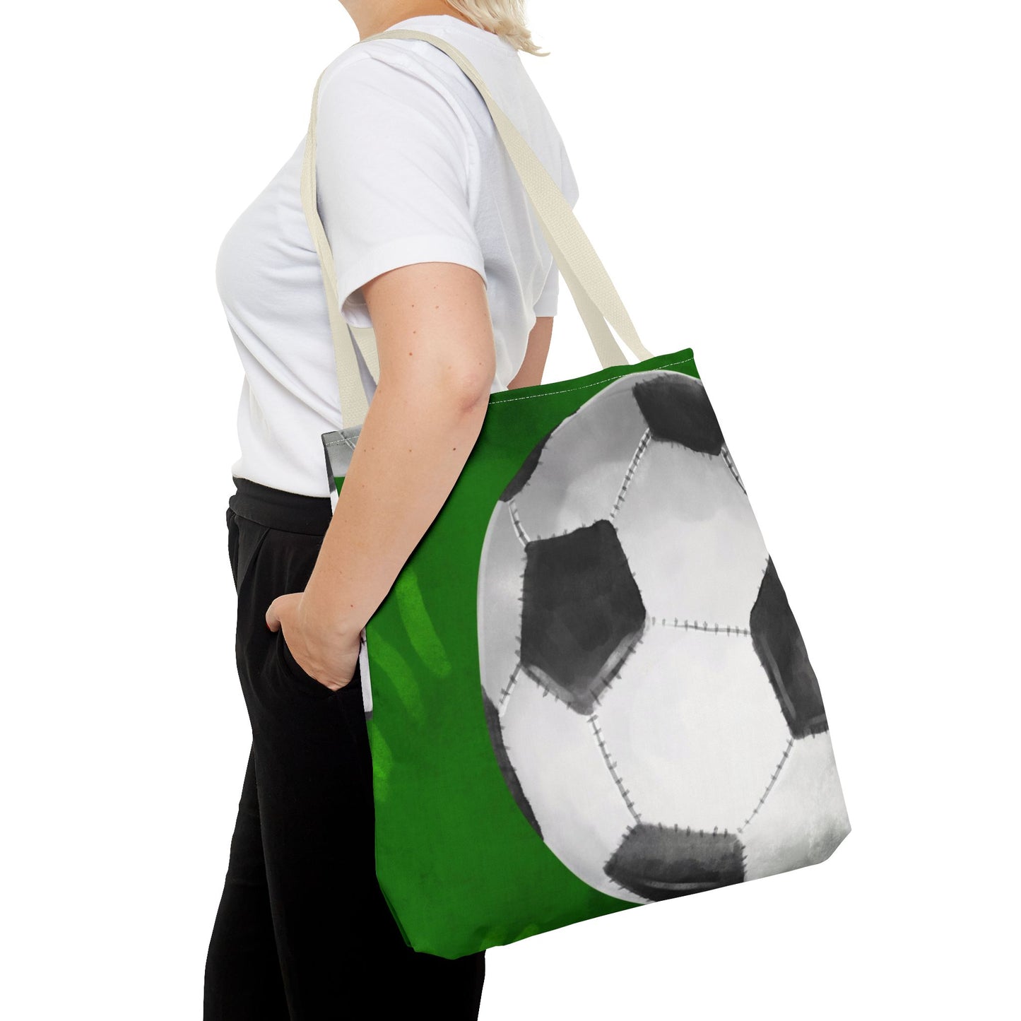 Soccer Tote Bag | Soccer Leaves Canvas Tote | Stylish Reusable Shopping Bag.