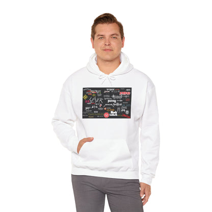 Heavy Metal, Hard Rock, Rock, Band,  Collage Unisex Heavy Blend Hooded Sweatshirt. Perfect Gift for Heavy Metal Enthusiast.