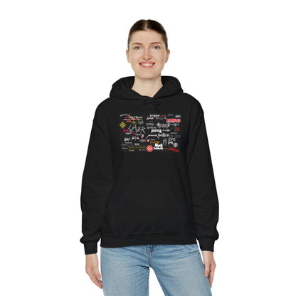 Heavy Metal, Hard Rock, Rock, Band,  Collage Unisex Heavy Blend Hooded Sweatshirt. Perfect Gift for Heavy Metal Enthusiast.