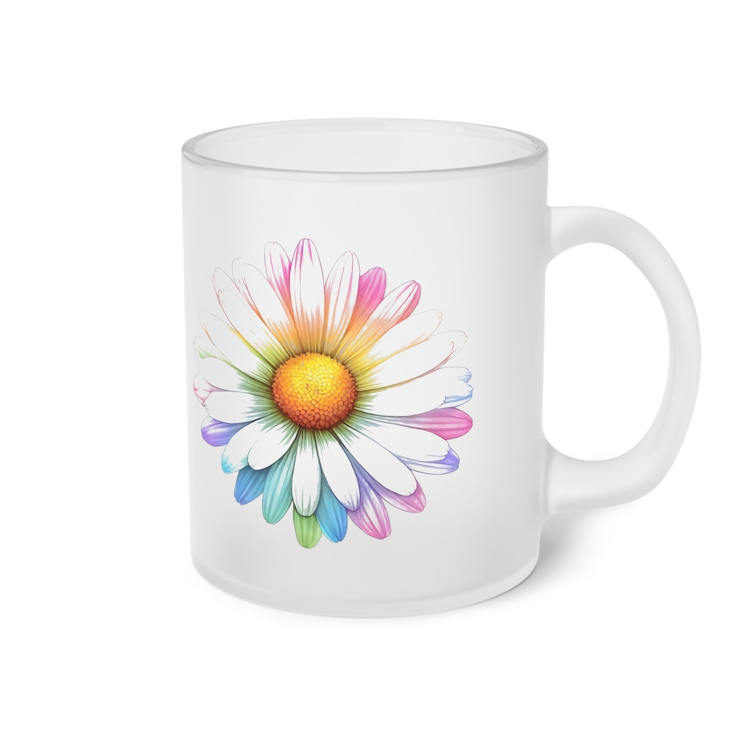 Floral Frosted Glass Mug, Gift for him, Gift for her - Perfect for Tea & Coffee Lovers, Elegant Drinkware, Unique Kitchen Decor, Wedding