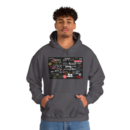 Heavy Metal, Hard Rock, Rock, Band,  Collage Unisex Heavy Blend Hooded Sweatshirt. Perfect Gift for Heavy Metal Enthusiast.