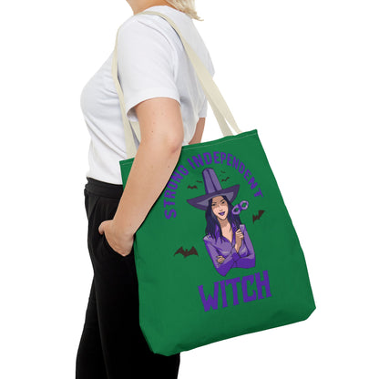 Strong Independent Witch Tote Bag - Perfect Halloween Gift for Enthusiasts - Ideal for Spooky Season, Witchcraft Fans, and Halloween Lovers.