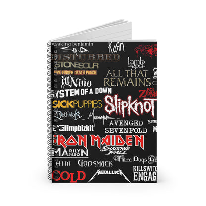 Heavy Metal, Rock, Band Collage Spiral Notebook - Ruled Line. Perfect Gift for Heavy Metal Enthusiast. Gift for Her. Gift for Him.