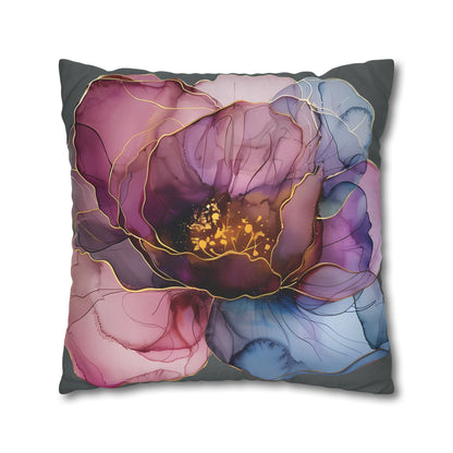 Boho Floral Square Pillowcase, Gift for Her, Home Decor, Throw Pillow Cover, Bedroom Decor, Bohemian Pillow Sham