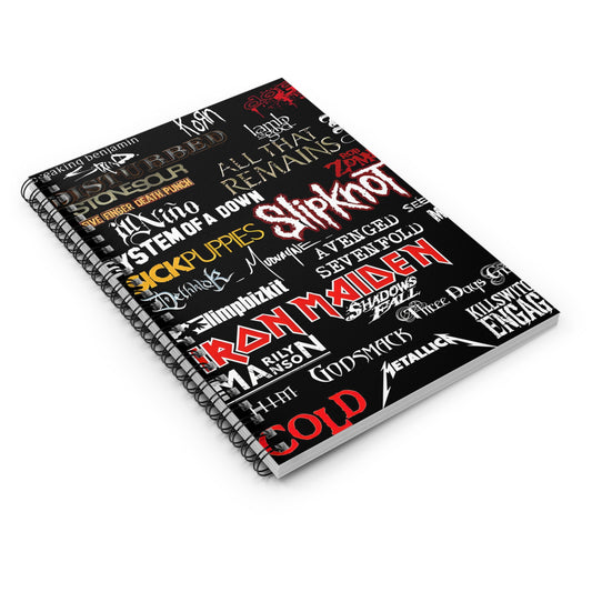 Heavy Metal, Rock, Band Collage Spiral Notebook - Ruled Line. Perfect Gift for Heavy Metal Enthusiast. Gift for Her. Gift for Him.