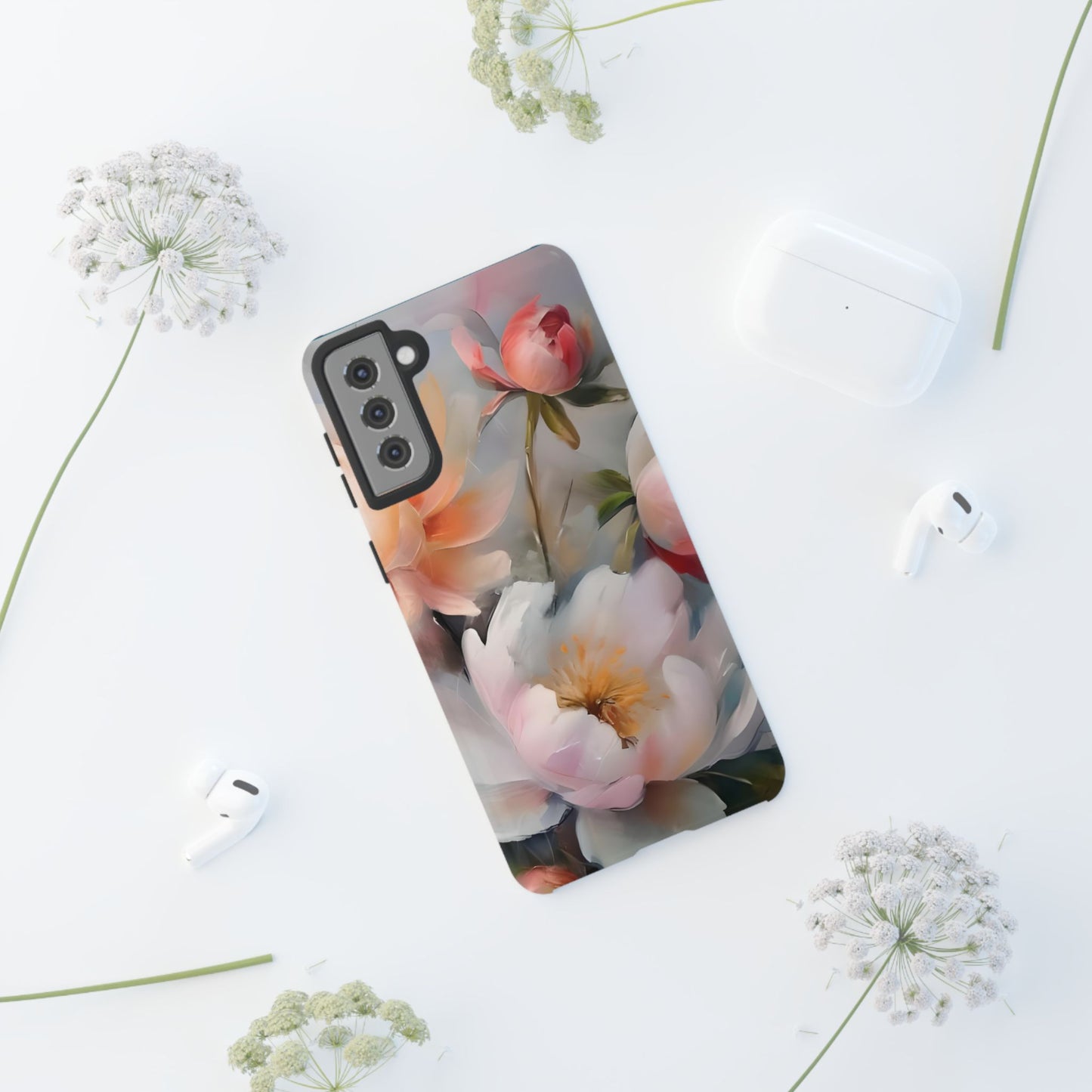 Boho Floral Phone Cases, Tough iPhone Cases, Samsung Galaxy, Google Pixel, Protective Phone Cases