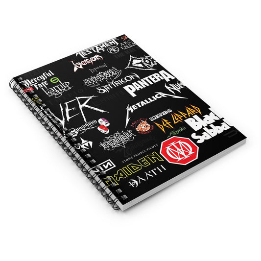 Heavy Metal, Rock, Band Collage Spiral Notebook - Ruled Line. Perfect Gift for Heavy Metal Enthusiast. Gift for Her. Gift for Him.