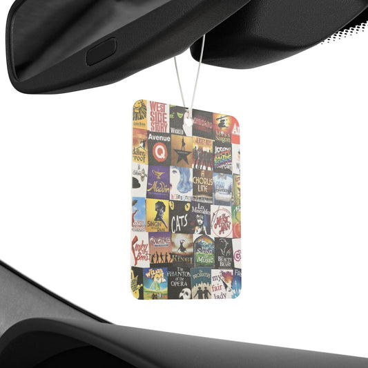 Broadway Collage Car Air Freshener. Refresh Your Drive with Long-Lasting Fragrance.