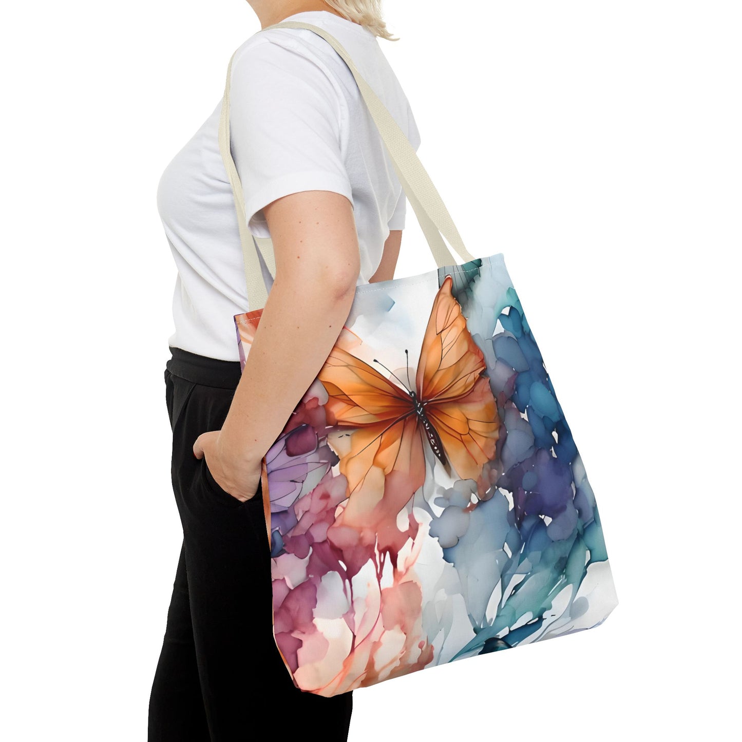 Butterflies Tote Bag | Autumn Leaves Canvas Tote | Stylish Reusable Shopping Bag.