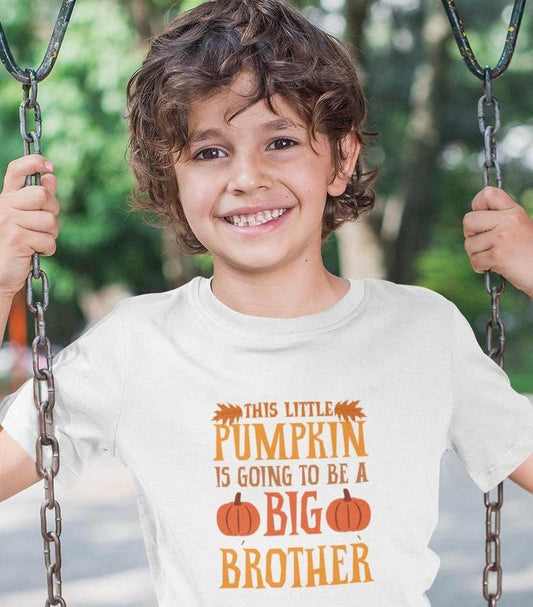 This Little Pumpkin is Going to be a BIG Brother - Kids Heavy Cotton Tee