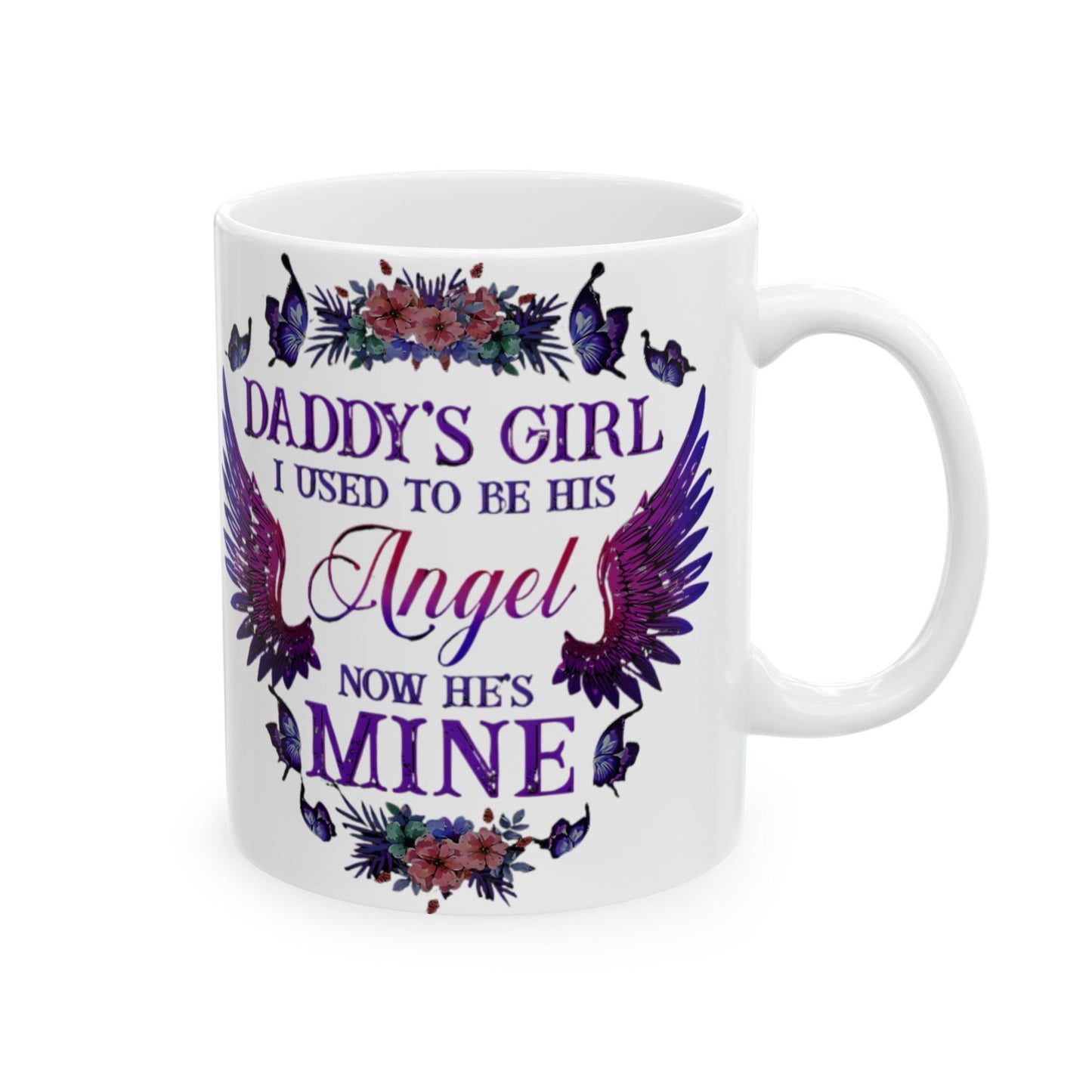 Personalized Dad Memorial Ceramic Mug With Photo and Poem, (11oz, 15oz). Gift for her. Gift for Him.