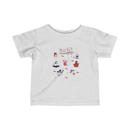 Personalized Custom Halloween Trick or Treat Infant Fine Jersey Tee - Perfect Gift for Her or Him.